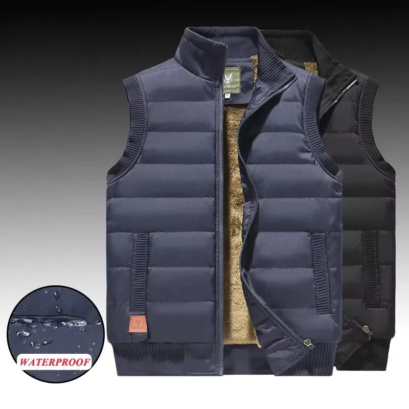 Žiemos vyriškos kalnų slidinėjimo šiltos liemenės, vyriškos vilnos pamušalas, medvilninis vėjas