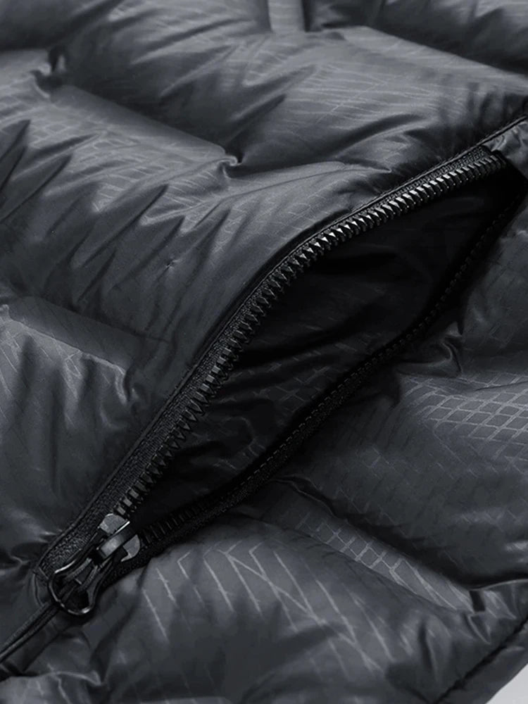 Žieminė vyriška pūkinė striukė, baltas ančių pūkų paminkštintas lengvas paltas