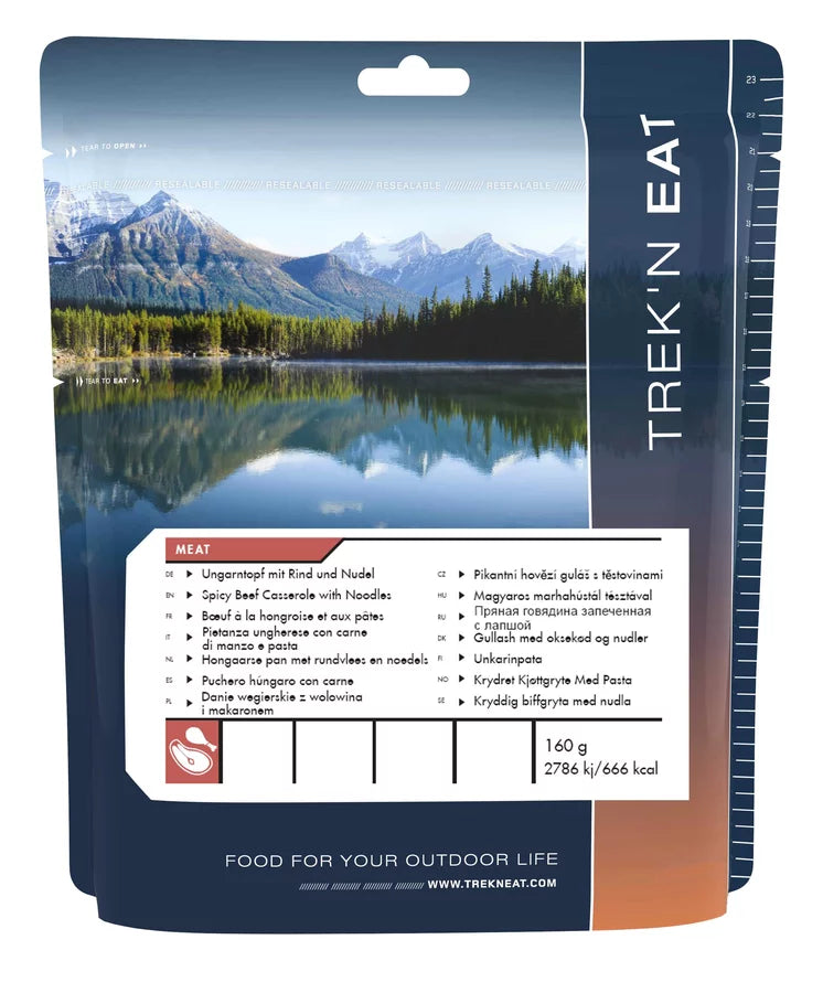 TREK'N EAT Aštrus jautienos troškinys su makaronais