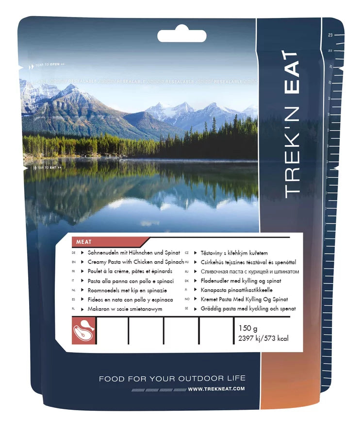 TREK'N EAT Kreminiai makaronai su vištiena ir špinatais
