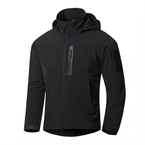 Taktinė lauko vyriška striukė su gobtuvu, vandeniui atspari Soft Shell įkraunama striukė