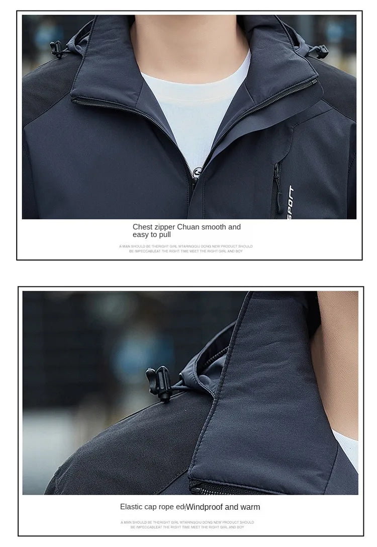 Nuimamas gobtuvas lauko alpinizmo vėjui atsparus paltas