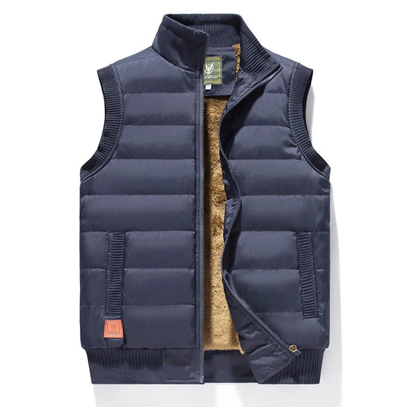 Žiemos vyriškos kalnų slidinėjimo šiltos liemenės, vyriškos vilnos pamušalas, medvilninis vėjas