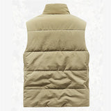 New Fashion Men Cargo Vest Winter Thick Fleece Warm Sleeveless Sport Jacket