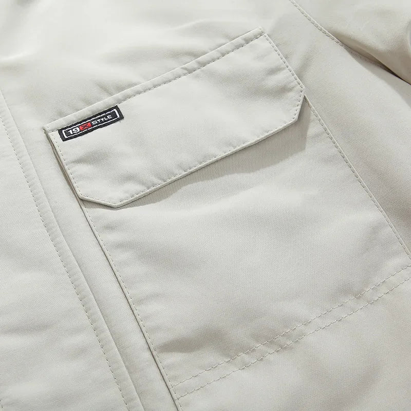 Žiemos kailio striukė su gobtuvu „Parkas“ vyrams nuo vėjo nepraleidžianti ančių pūkų sniego striukė 